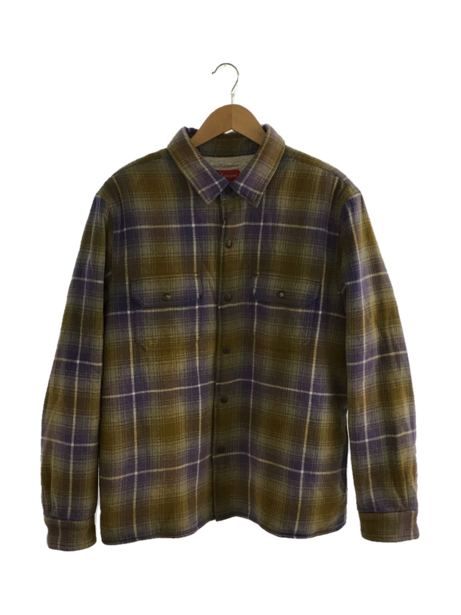 激安通販の Supreme◆22AW/Shearling Lined Olive/フランネルシャツ/L/KHK Shirt Flannel Lサイズ