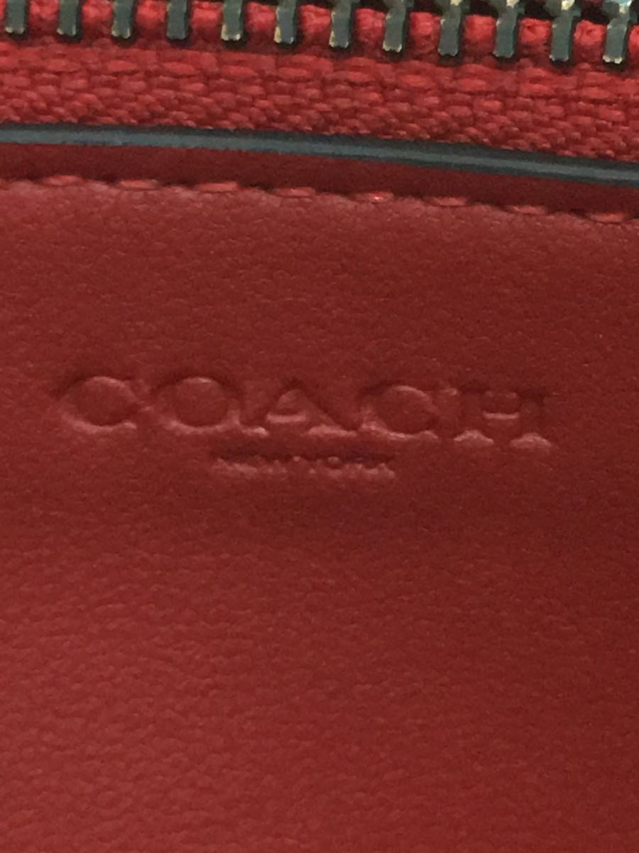 COACH◆長財布/レザー/RED/メンズ/ce551_画像3