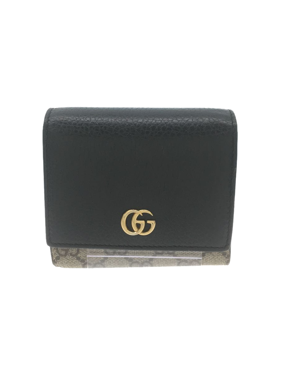 注目ショップ GUCCI◇グッチ/2つ折り財布/レザー/ブラック/総柄/メンズ