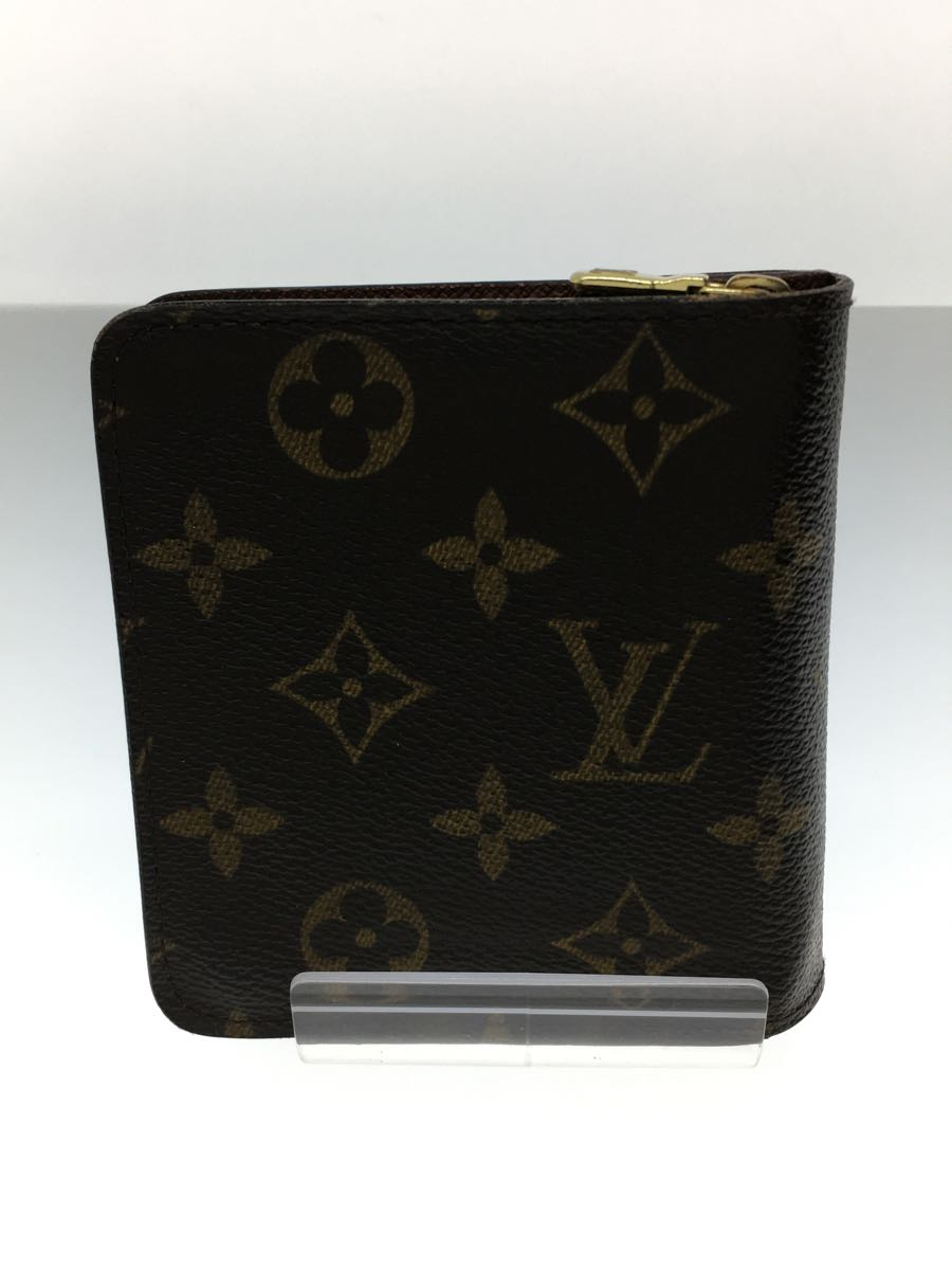 LOUIS VUITTON◆コンパクトジップ/モノグラム/2つ折り財布/PVC/BRW/モノグラム/レディース/M61667_画像2