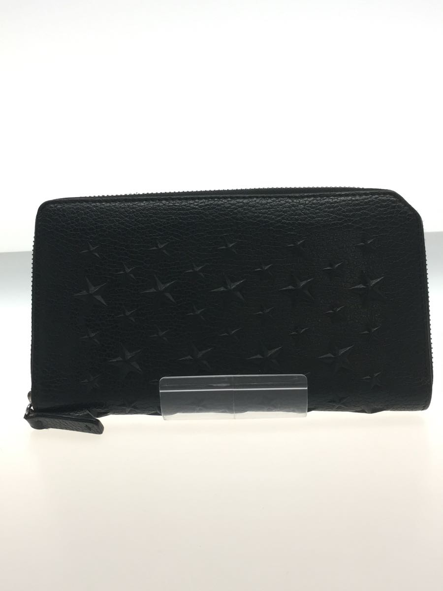 新入荷 JIMMY CHOO◇長財布/レザー/BLK/ストライプ/メンズ 長財布