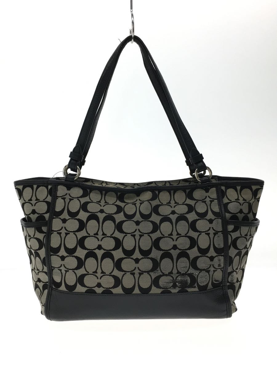 Yahoo!オークション - COACH◇内側汚れ有/トートバッグ/キャンバス/BLK/...