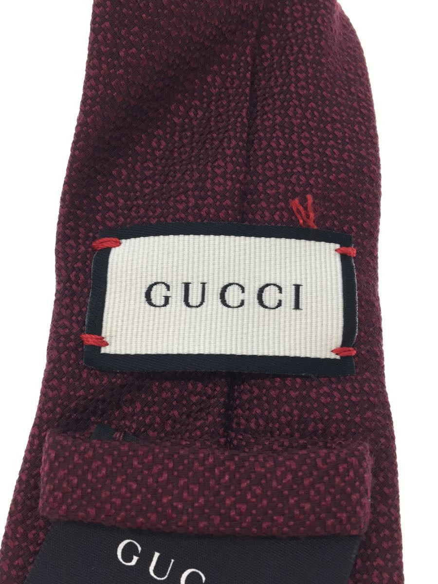 適切な価格 GUCCI◇ネクタイ/シルク/ボルドー/総柄/メンズ/08.338.986