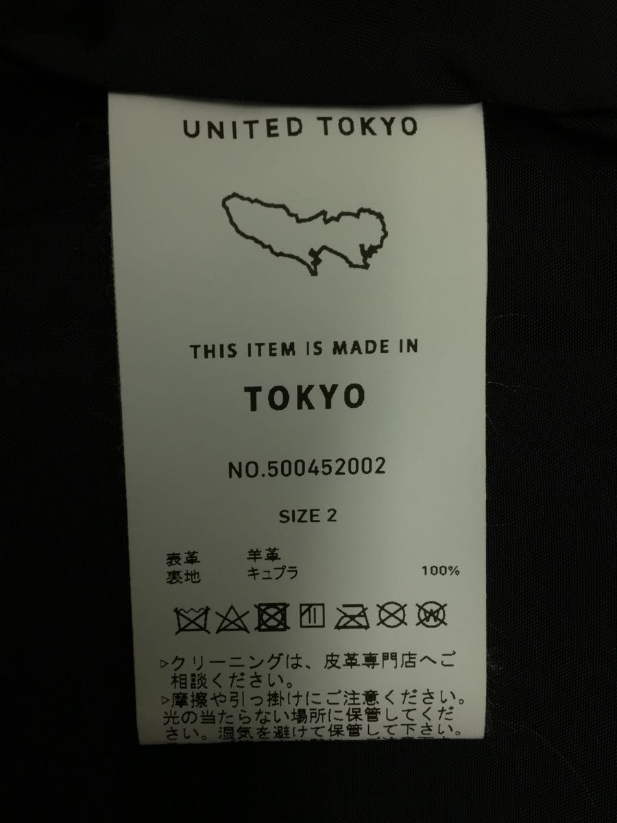 UNITED TOKYO◆ラムセミダブルライダース/ダブルライダースジャケット/2/羊革/ブラック/500452002_画像4