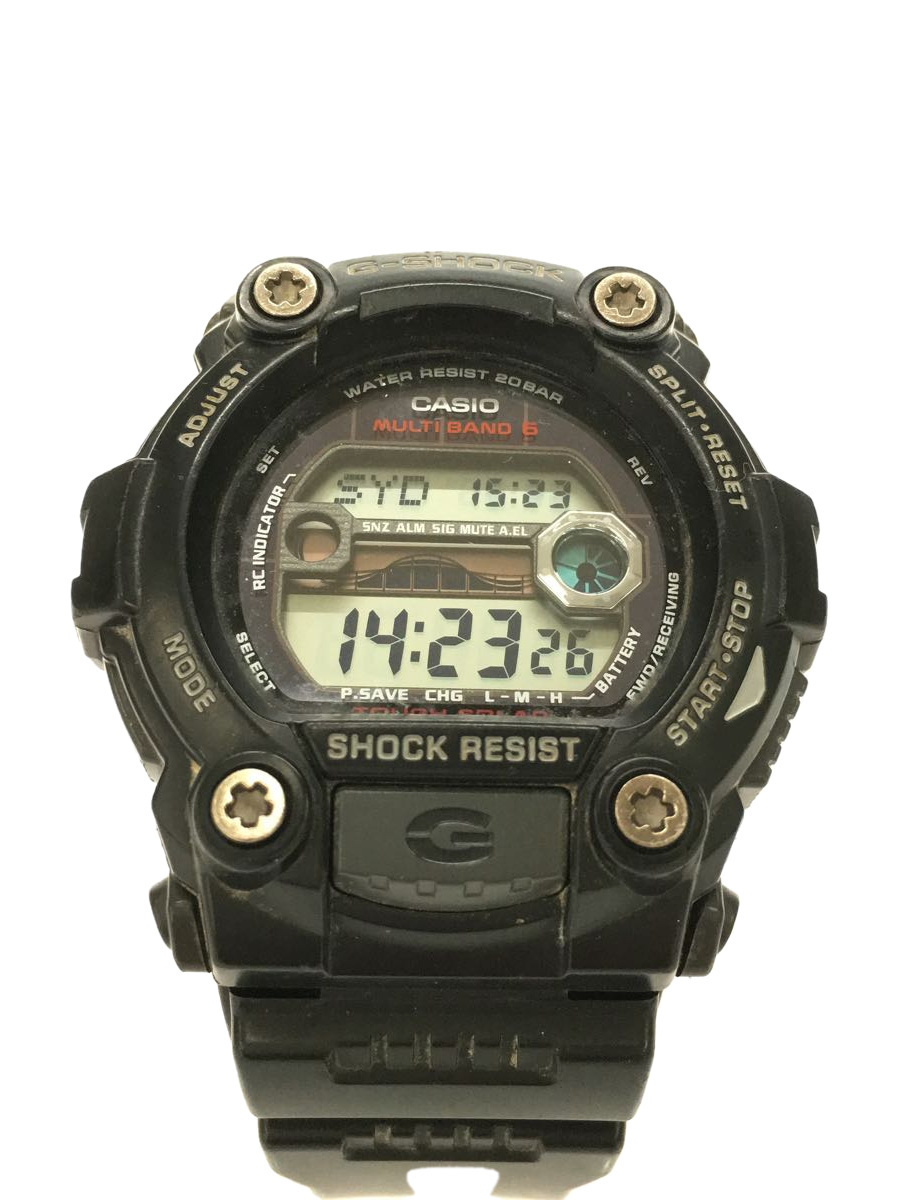 CASIO◆ソーラー腕時計・G-SHOCK/デジタル/BLK/使用感有_画像1