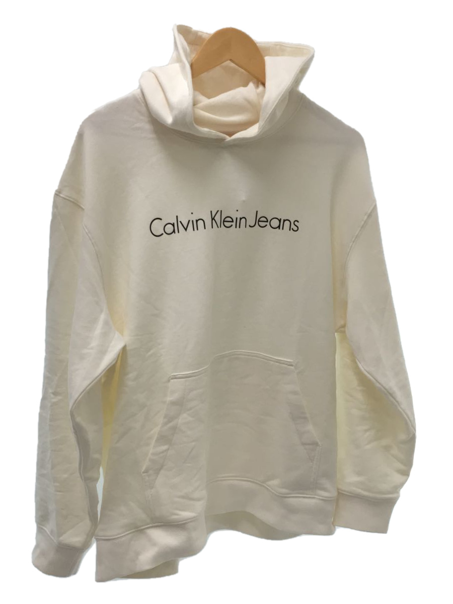 Calvin Klein◆パーカー/M/コットン/WHT/無地/J315035