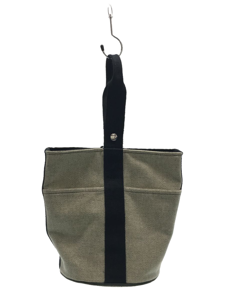 HERMES◇サクソーMM/ハンドバッグ/キャンバス/BLK | inmano.com.br