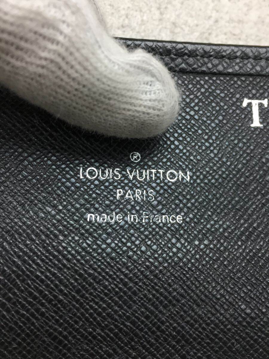 LOUIS VUITTON◆ポルト・モネ・セルゲイ_タイガ_BLK/レザー/BLK/メンズ/M32562_画像3