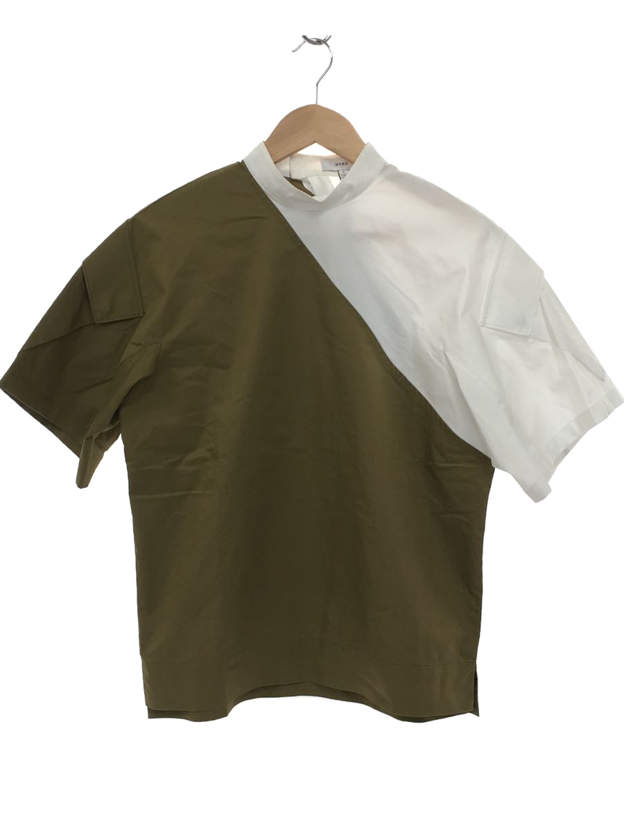 HYKE* short sleeves shirt /1/ cotton /KHK