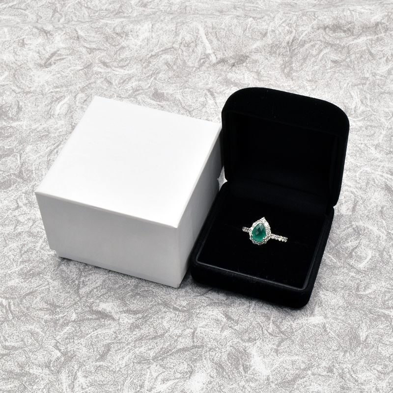 0.996ct natural emerald ring 12 number Pt950 total 0.73ct natural diamond new goods finish settled platinum pair Shape cut Teardrop used free shipping 