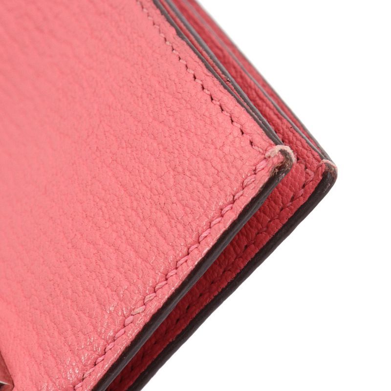 エルメス ベアンコンパクト 財布 ローズアザレ シェーブル D刻印