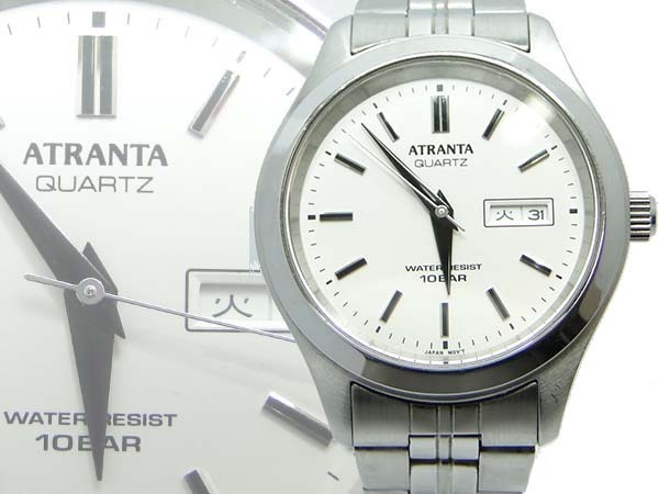 本物 RICOH　ATRANTA　リコー アトランタ 7820-5140 メンズ腕時計 デイデイト SSシルバー 電池新品