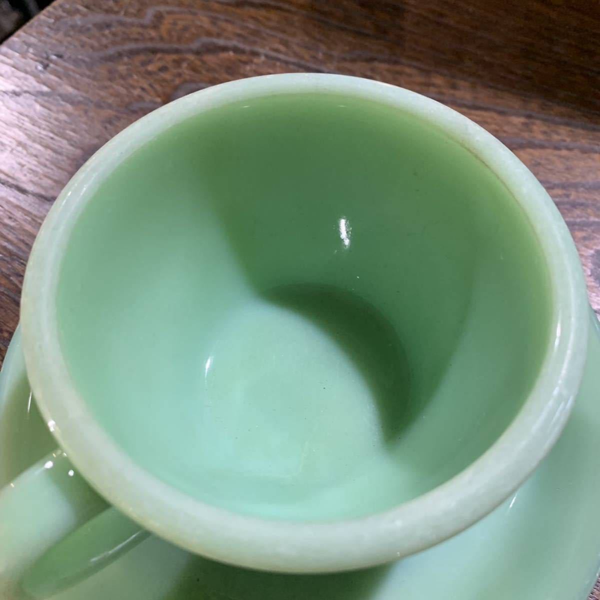 [23040702HT]Fire King/ Fire King / milk glass /milkglas/jadeite/ Jedi /cup&saucer/ cup & saucer / Vintage /vintage/③