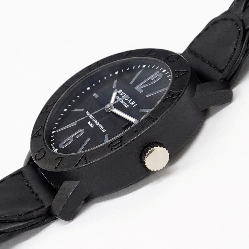 BVLGARI ブルガリ ブルガリ BB40CL カーボン ホワイトゴールド 黒文字