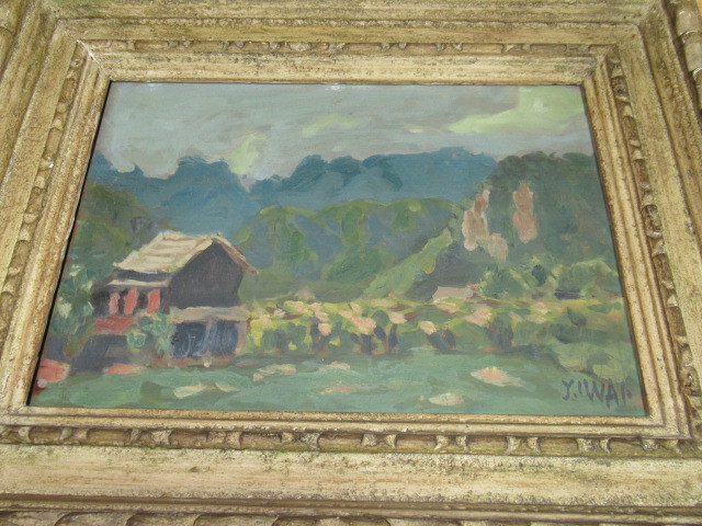 □希少 1950年作(昭和25年秋) 真筆□理髪師の画家 岩井 弥一郎『風景