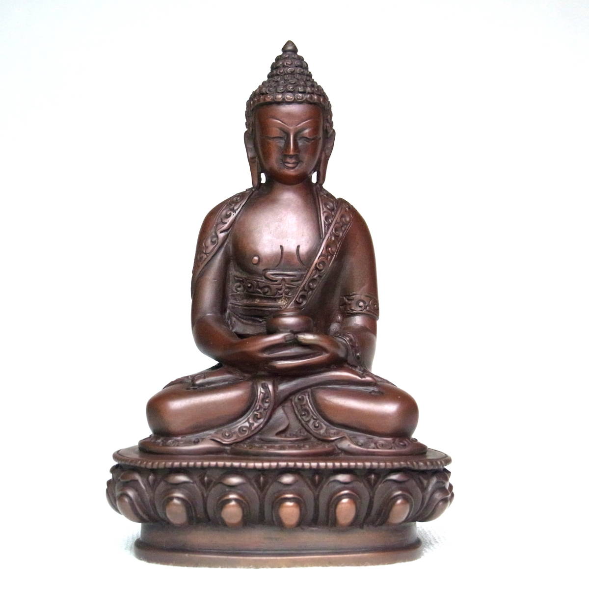 仏陀誕生の地 ネパール製 『薬師如来坐像』 病気平癒の神様 銅製