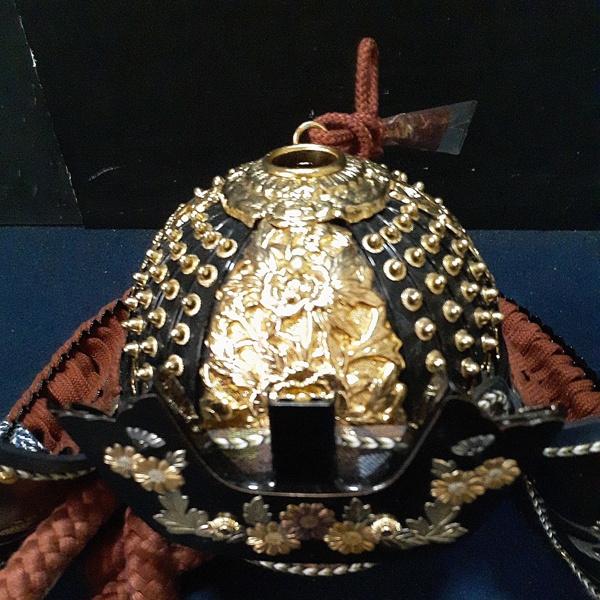  шлем украшение Edo доспехи традиция прикладное искусство край .. .. ширина примерный 37cm высота примерно 16cm глубина примерно 23cm тяпка форма передний украшение нет 