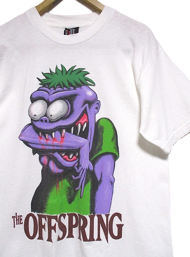 90s Vintage 当時物 MADE IN USA THE OFFSPRING BITE ME ザ・オフスプリング バンド Tシャツ ホワイト Lサイズ giant USA製の画像1