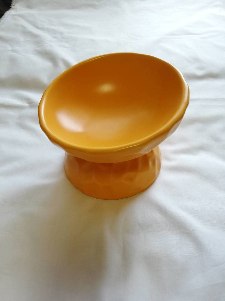  cat pet bowl cat Chan rice bait plate inclination meal .... ceramic 280ml yellow 