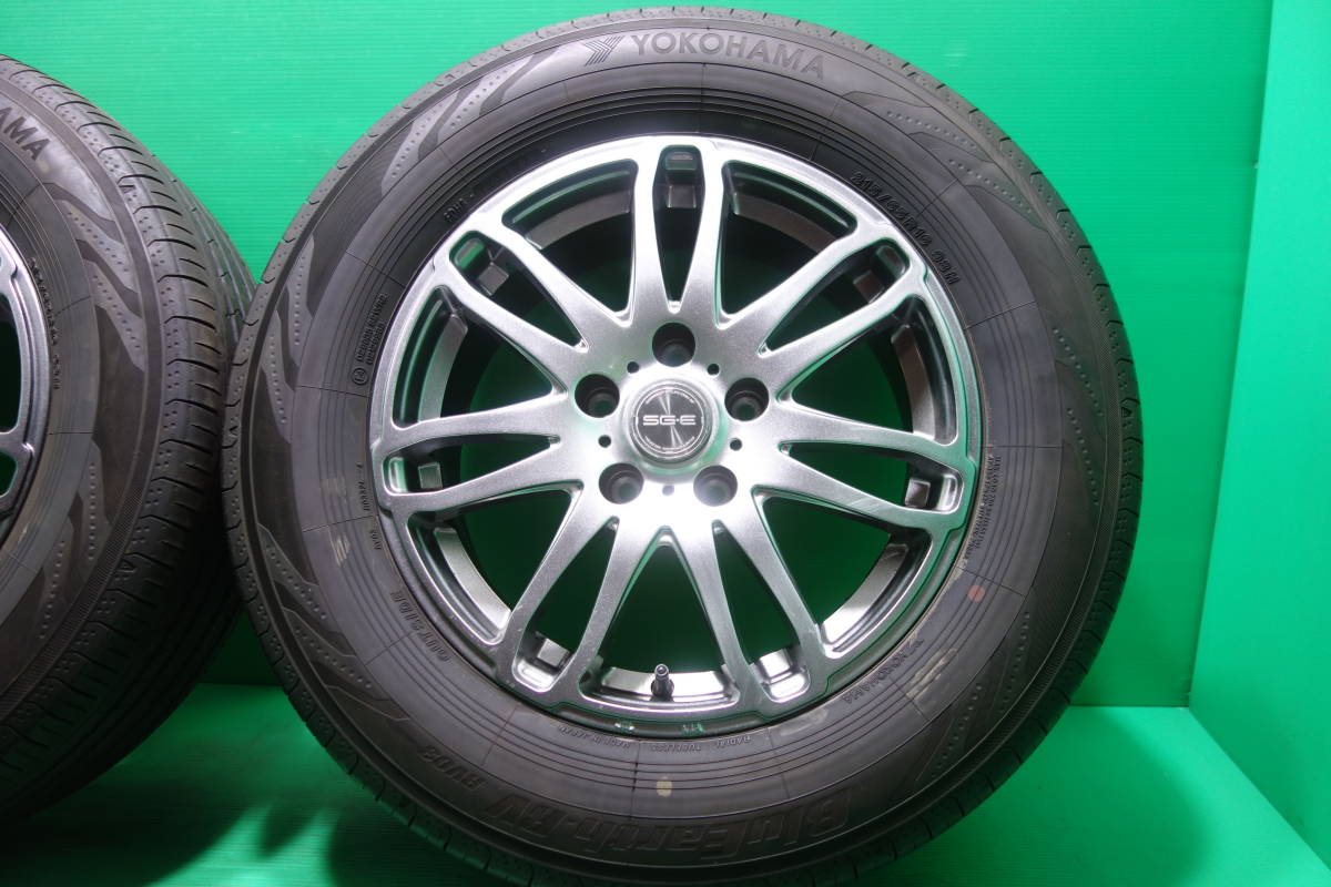 K1002-22 送料無料 215/65R16 夏タイヤ 4本セット YOKOHAMA BluEarth-RV 8分山 溝たっぷり SG-E アルファード ヴェルファイア_画像3