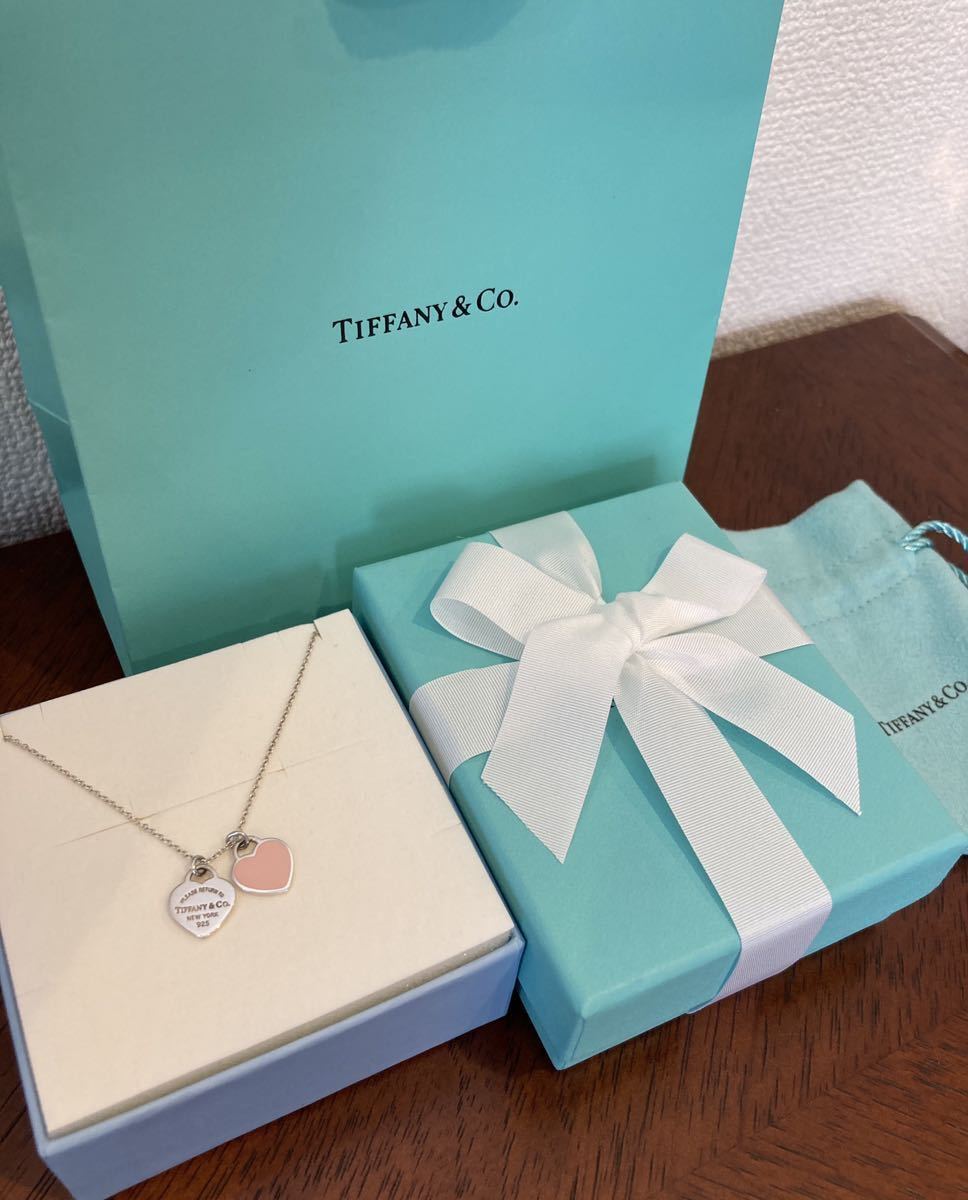 新品 正規品 ティファニーアンドコー TIFFANY &Co. ネックレス ダブルラヴィングハート 箱巾着紙袋 ダブルハート ピンク　プレゼント_画像8