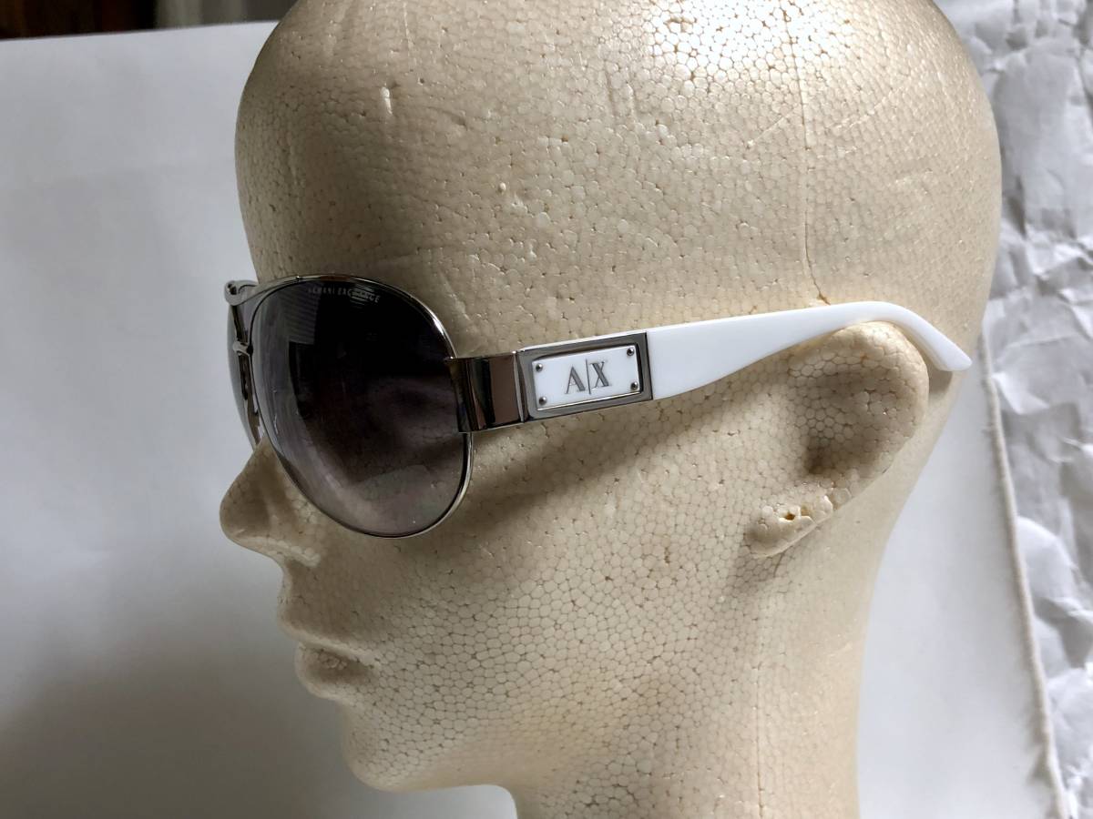  regular complete records out of production Celeb favorite ARMANI Armani Teardrop metal sporty sunglasses black × white black × white × silver metallic 
