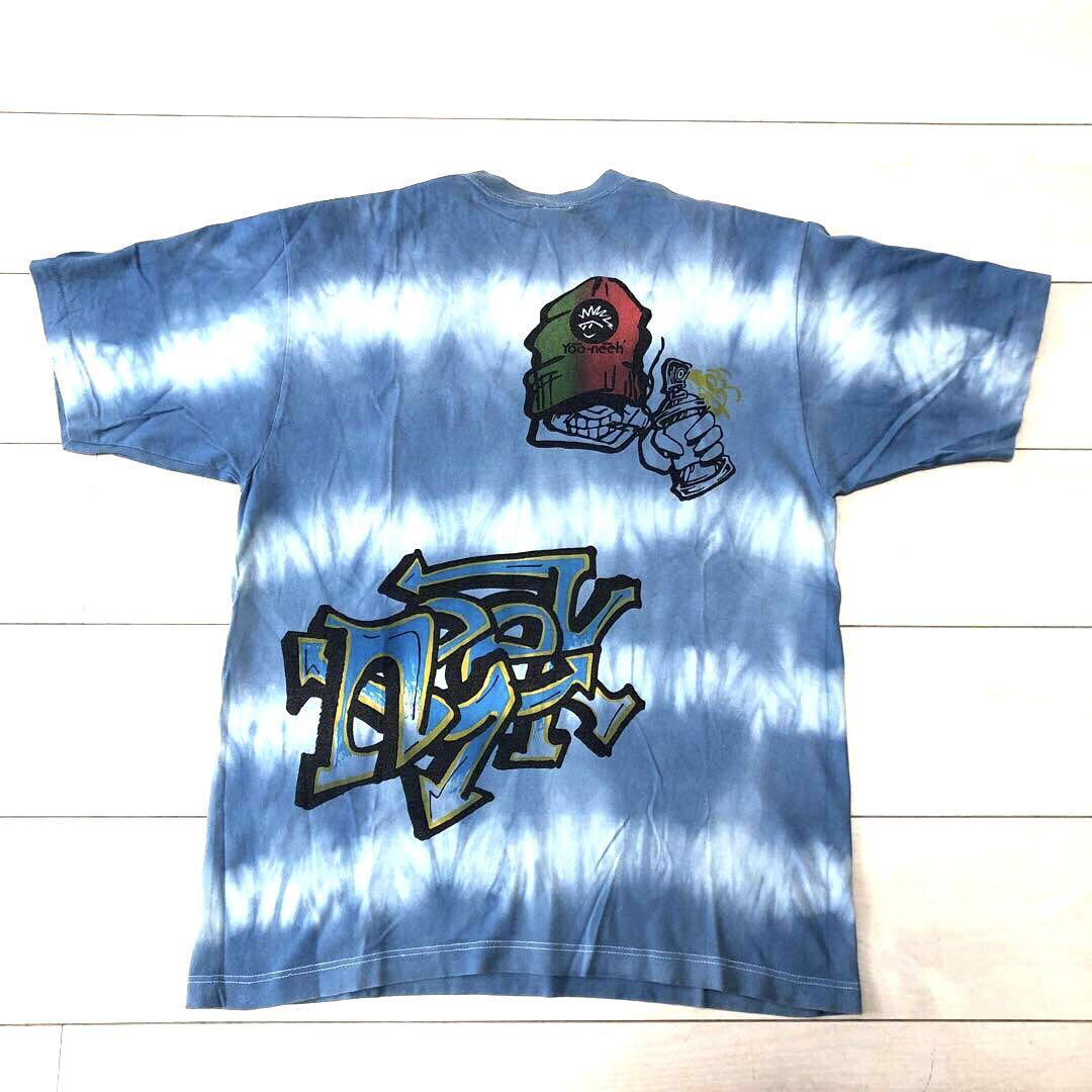 M 90s USA製 Yoo neek タイダイ Tシャツ ストリート グラフィック