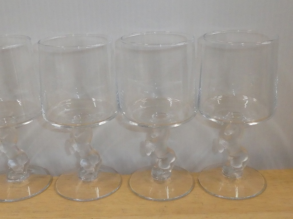 ●馬 ワイングラス ゴブレット 6客セット ホース型ステム ガラス工芸 ビアグラス●_画像7