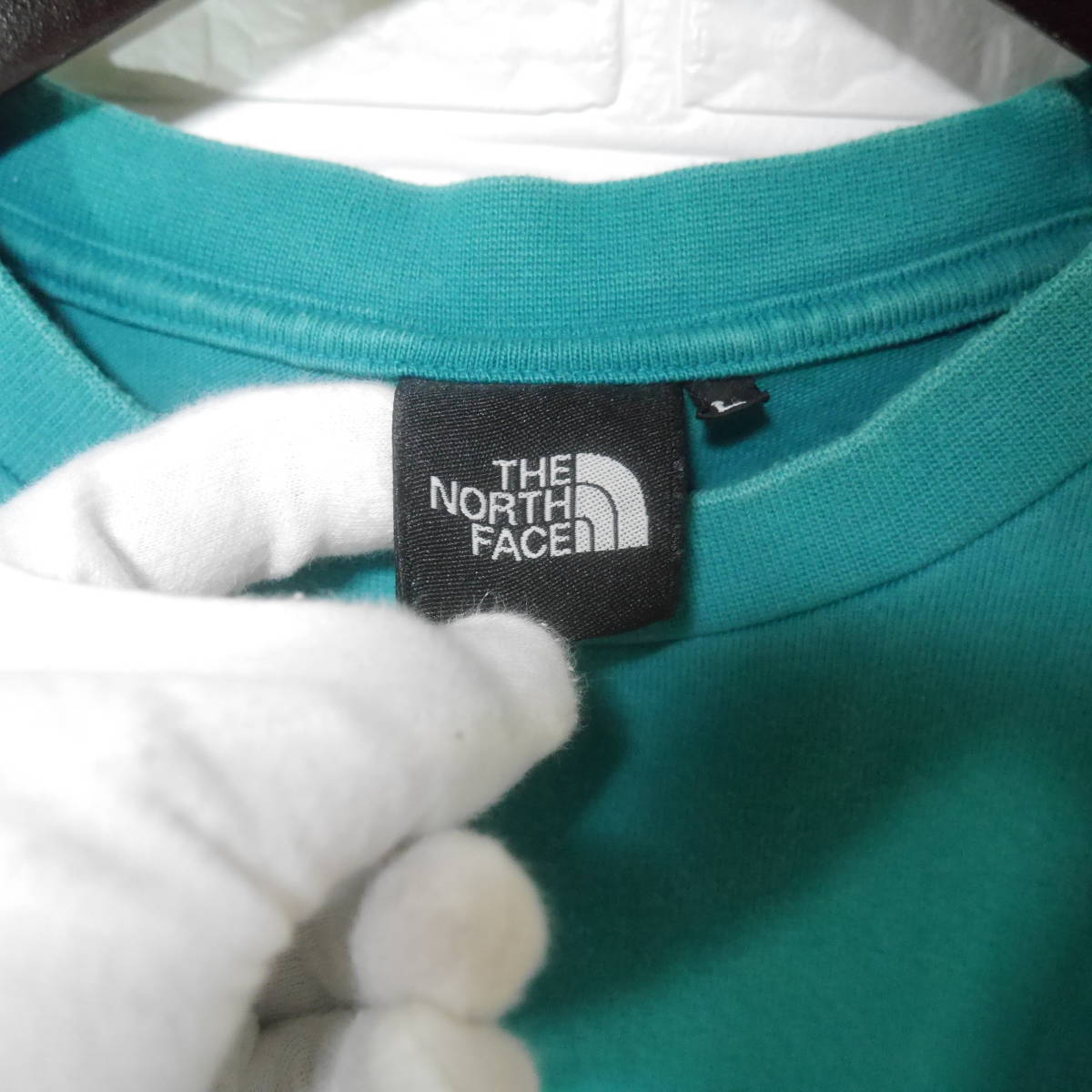 A627 ◇ THE NORTH FACE | ザノースフェイス 半袖シャツ 緑 中古 サイズＬの画像10