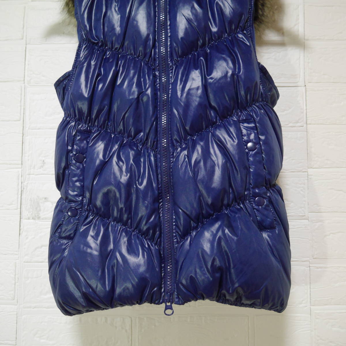 A630 * GAP 40ANNIVERSARY | Gap with a hood . down vest navy blue used size XS