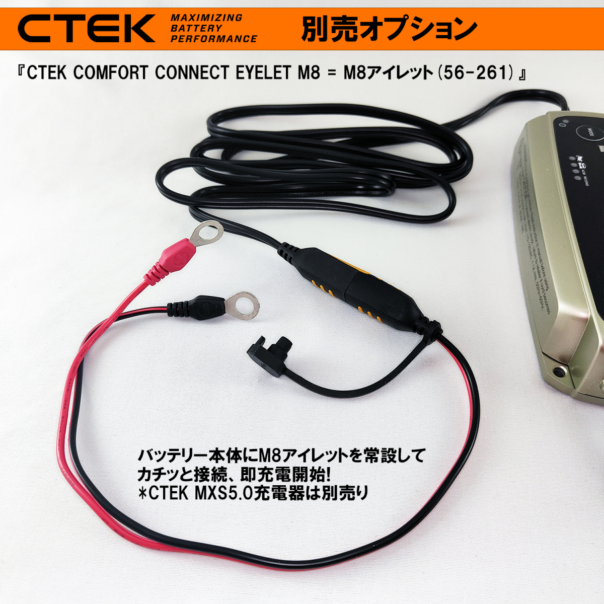 CTEK コンフォート コネクト アイレット コネクションリード M8 8mm