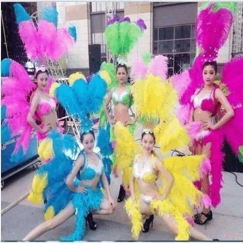 サンバ衣装 羽 コスプレ ダンスショー シンガー カーニバル パーティー 祭り ホワイトM A047_画像2