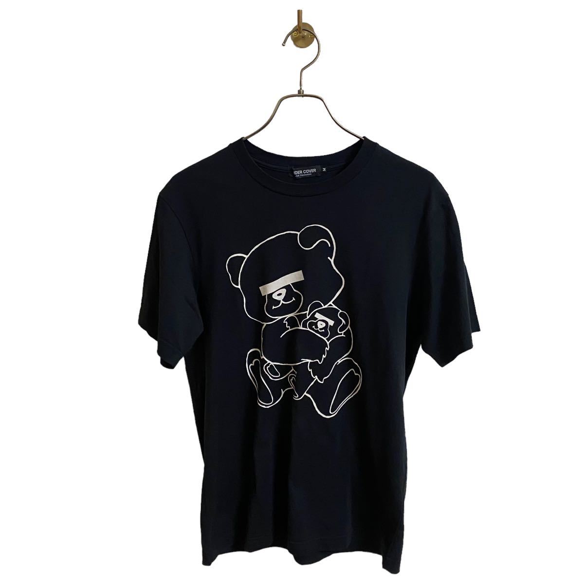 【アンダーカバー UNDERCOVERISM 目隠し熊 クマ ベアー Tシャツ メンズM 黒 ブラック artscabut期 5685 jonio カットソー】