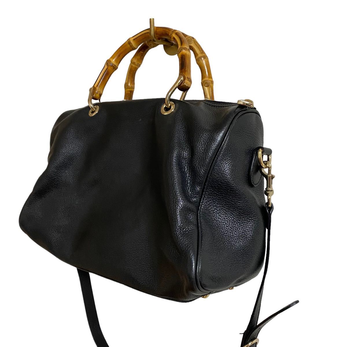 希少モデル グッチ GUCCI レザー×バンブー ボストンバッグ 希少モデル グッチ GUCCI レザー×バンブー ボストンバッグ