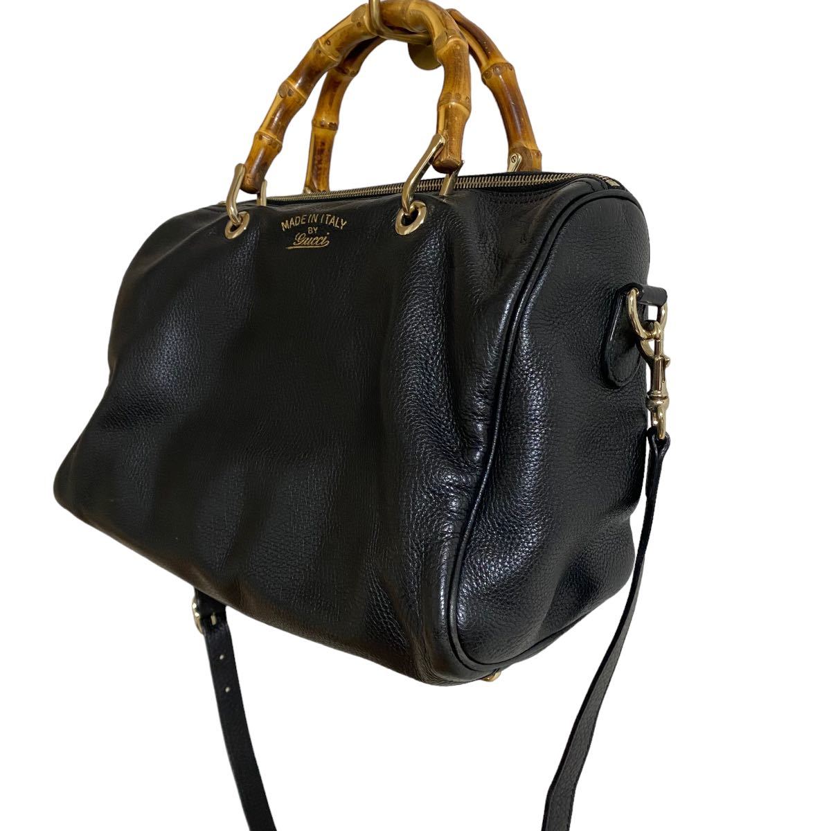 希少モデル グッチ GUCCI レザー×バンブー ボストンバッグ 希少モデル グッチ GUCCI レザー×バンブー ボストンバッグ