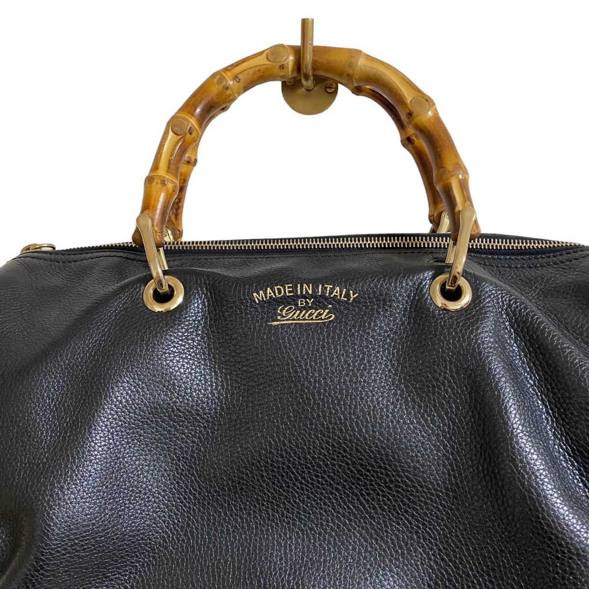 希少モデル グッチ GUCCI レザー×バンブー ボストンバッグ 希少モデル グッチ GUCCI レザー×バンブー ボストンバッグ
