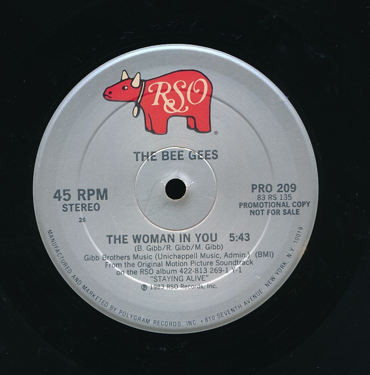 H-198　BEE GEES　/　THE WOMAN　IN　 YOU　（US　promo　12inch）　音圧高め　_画像2