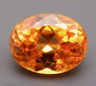 4137 上級品 裸石 ルース スペサルタイトガーネット 2.78ct 高彩度のオレンジ ナイジェリア産 瑞浪鉱物展示館