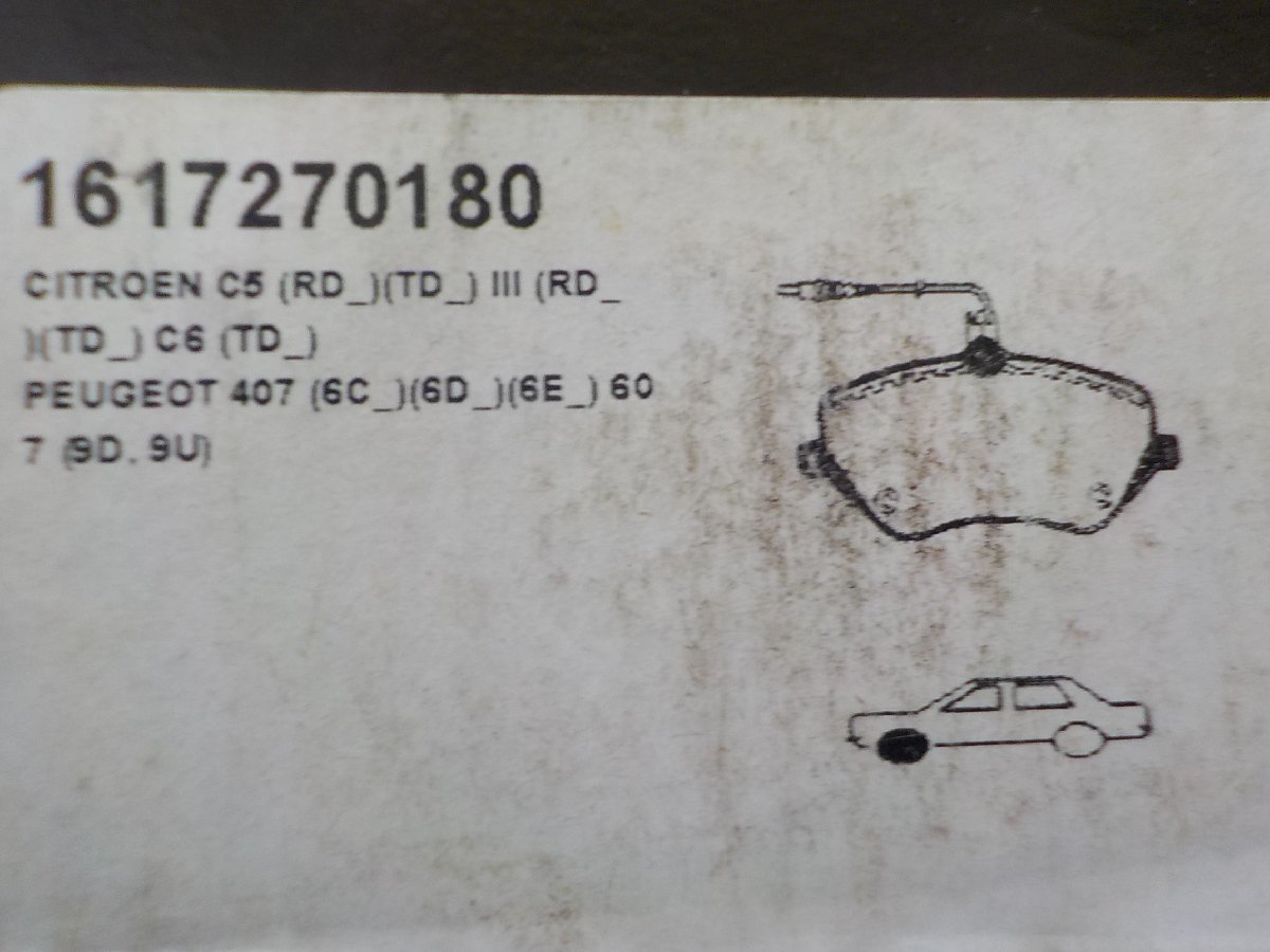 [ PEUGEOT / CITROEN Peugeot / Citroen for ] EURO REPAR brake pad 1617270180 * long time period stock unused goods 