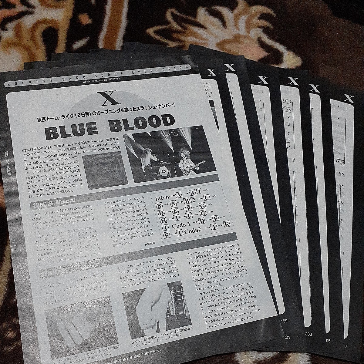 ロッキンf☆バンドスコア☆切り抜き☆X『BLUE BLOOD』▽7PY：1073_画像1