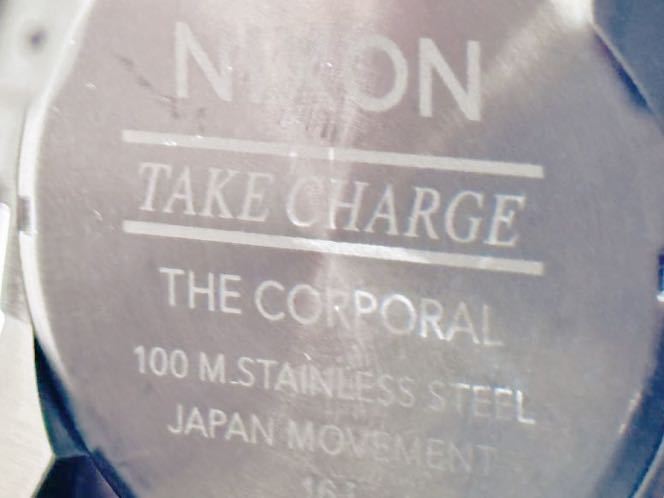 5-27 не использовался NIXON Nixon наручные часы TAKE CHARGE THE CORPORALko-polaruSS все черный нержавеющая сталь NA346001-00 мужской часы 