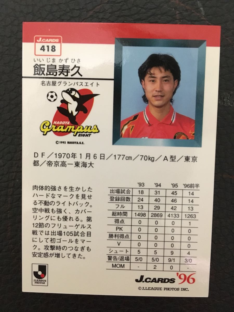 即決★Jカード96 名古屋グランパス 飯島寿久_画像2