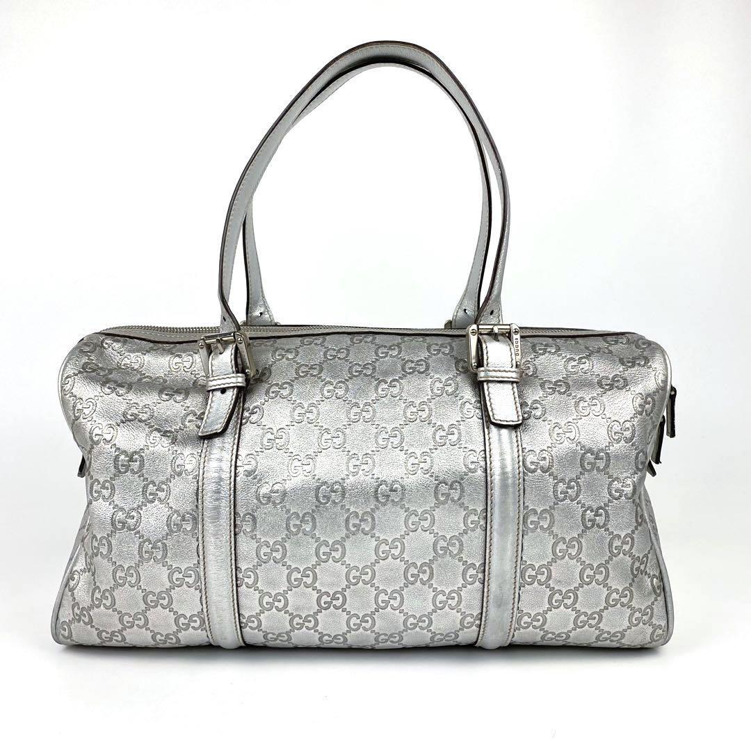 美品 GUCCI グッチ シマレザー ミニボストン ダブルG インター 美品 GUCCI グッチ シマレザー ミニボストン ダブルG インター