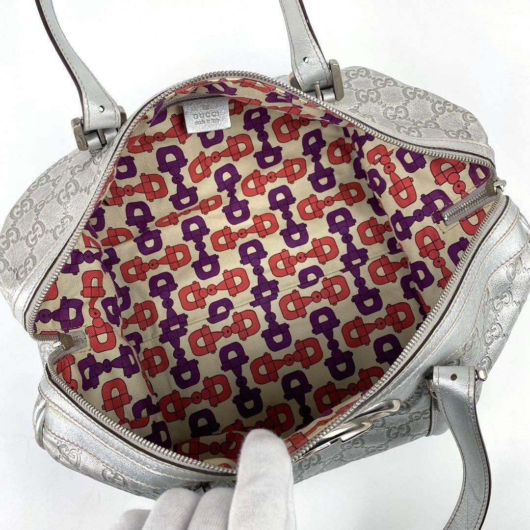 美品 GUCCI グッチ シマレザー ミニボストン ダブルG インター 美品 GUCCI グッチ シマレザー ミニボストン ダブルG インター