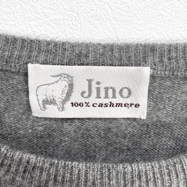 【溢れる高級感】Jino カシミヤ100% クルーネック ニットセーター グレー Mサイズ_画像7