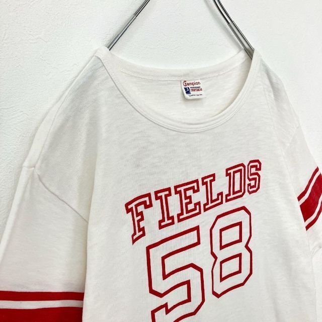 激レア】チャンピオン Champion バイカラー ロゴ刺繍 Tシャツ 白