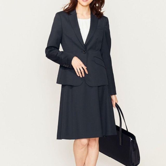  Kumikyoku standard setup skirt suit YUNSA cloth black unlined in the back spring summer kumikyoku Onward . mountain 