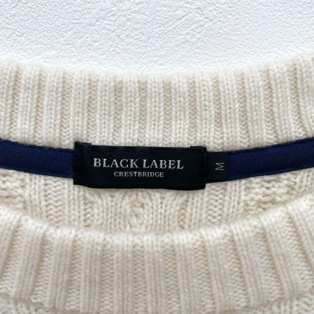 高級カシミヤ混　ブラックレーベルクレストブリッジ　三陽商会　立体編み ニットセーター Mサイズ　近年モデル　BLACK LABEL CRESTBRIDGE