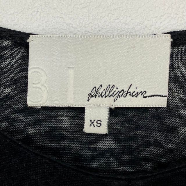 3.1 Phillip Lim　麻・シルク切替　ノースリーブカットソー　変形　XSサイズ　スリーワンフィリップリム_画像8