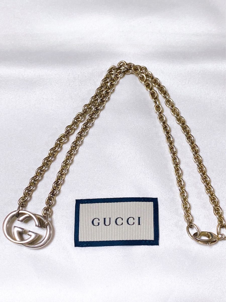GUCCIネックレス インターロッキング G ダブルチェーン ネックレス 925